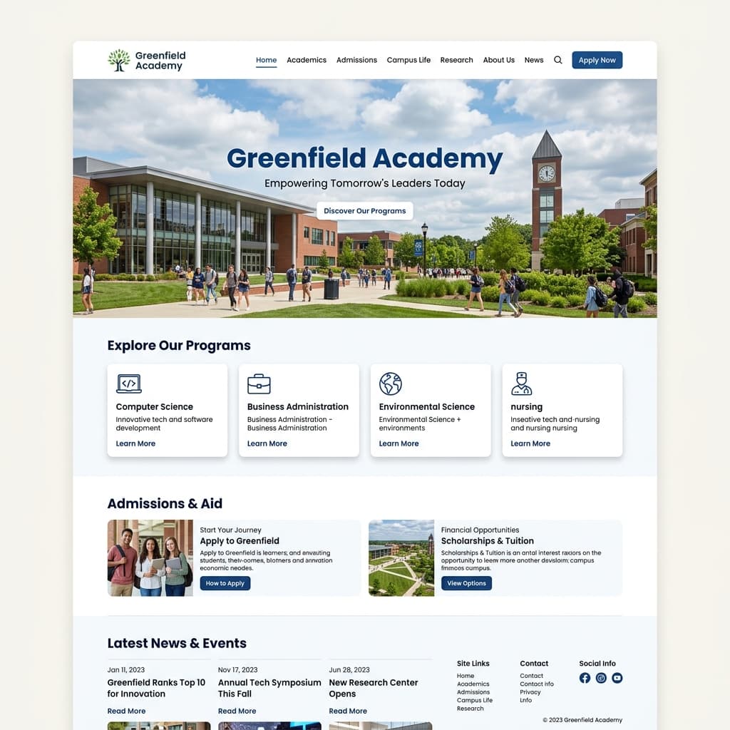 College & Education template preview
